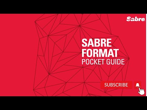 Sabre Format Your Pocket Guide to Basic Booking Cue Card