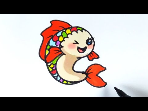 comment dessiner un poisson d avril kawaii