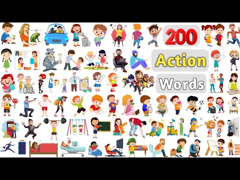 List of Action Words ll 200 Common Action Words Name In English With Pictures ll Common Verbs Lists