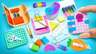 COOL! Making Mini School Supplies In Easy Way | FUN MINI DIY! 📐✏️📚