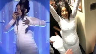 Cardi b reveals she is pregnant on Saturday Night Live. Big BABY BUMP