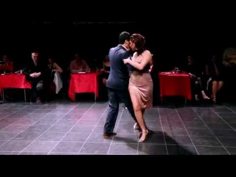  Miriam Copello  and  Cristian Dario Correa  are  dancing  to  the  tango  "  Rie Payaso  "  by  Juan D'Arienzo  at  Antwerpen Tango Festival  in  2015