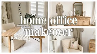 HOME OFFICE MAKEOVER | BEFORE AND AFTER ROOM TRANSFORMATION | DECORATE WITH ME |  HOME OFFICE IDEAS