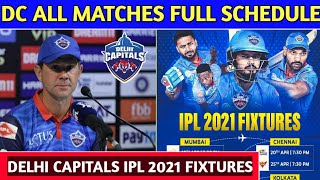 IPL 2021 - Delhi Capitals All Matches Schedule | Delhi Capitals IPL 2021 Fixtures | DC Schedule 2021