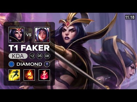 T1 Faker LeBlanc Mid vs Irelia - EUW Diamond - Season 11 Patch 11.19