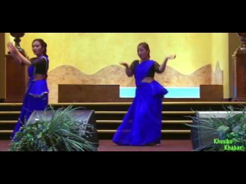 Nepali christian dance by Sarah and Kausila  Nilo Akash Seto badal