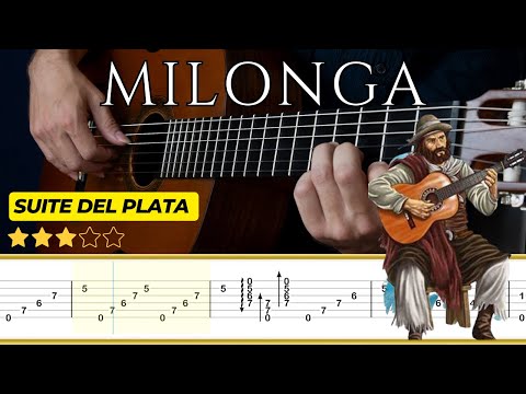 MILONGA (Suite del Plata Nº1) 🎸 Máximo Diego Pujol || Classical Guitar Tutorial + TABS