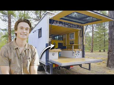 He lives in a box truck!? SECRET APARTMENT on wheels