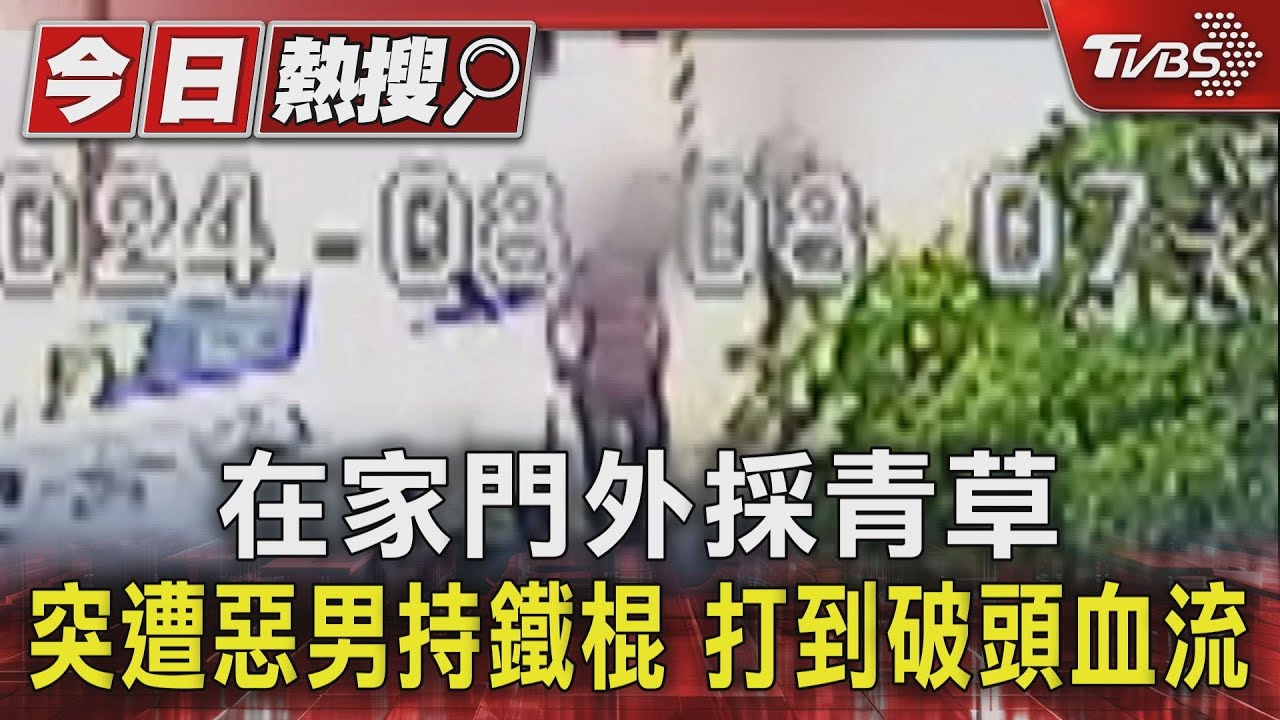 在家門外採青草 突遭惡男持鐵棍打到破頭血流
