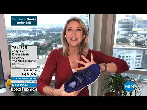 easy spirit Romy Mesh LaceUp Walking Sneaker