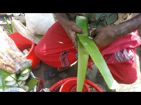 55 Years Old man working hard selling healthy street drinks Aloe vera juice @ Tk 30 Health Benefits