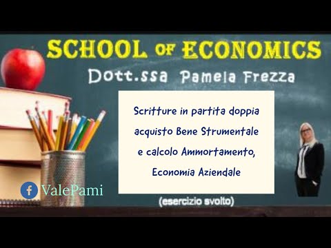 , title : 'Scritture in partita doppia acquisto bene strumentale e calcolo ammortamento, economia aziendale'