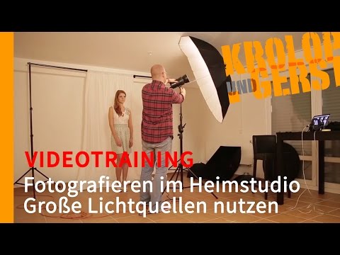 Große Lichtquellen in kleinen Räumen - Fotografieren im Heimstudio - VIDEOTRAINING - Sample