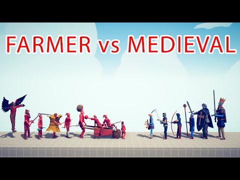 FARMER Team vs MEDIEVAL Team - Totally Accurate Battle Simulator TABS