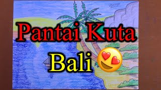 Download lagu CARA GAMBAR PANTAI KUTA BALI TERBARU‼️||Ide Kreatif mp3