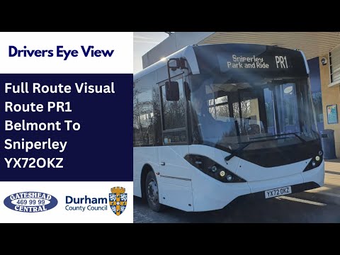DEV: FULL ROUTE VISUAL | Durham Park and Ride Bus Route PR1 - Belmont To Sniperley | YX72OKZ