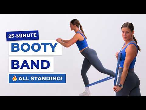 25-Minute Booty Band Legs & Abs Workout | Standing Only!