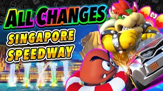 ANOTHER Starting Line?! All Changes in Singapore Speedway! | Tour VS Mario Kart 8 ANALYSIS