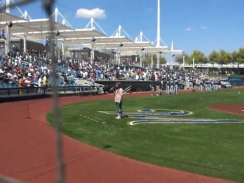 Alexandre Hill National Anthem Milwaukee Brewers game spring 2011