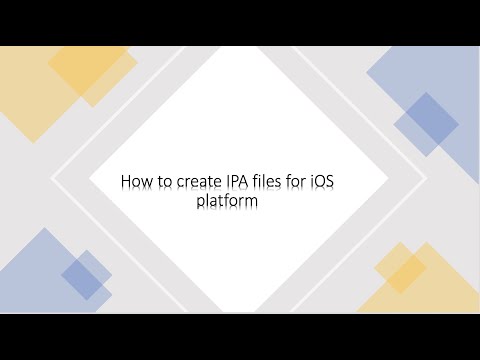 CREATE IPA FILES FOR iOS