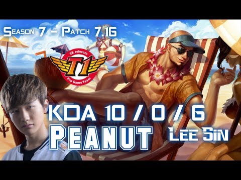 SKT T1 Peanut LEE SIN vs NIDALEE Jungle - Patch 7.16 KR Ranked