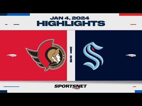 NHL Highlights | Senators vs. Kraken - January 4, 2024