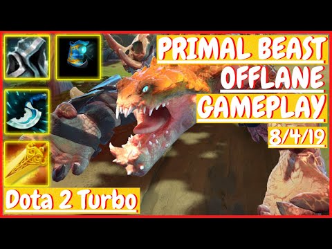 Primal Beast 8/4/19 [OFFLANE] [Gameplay DOTA 2 Turbo] 7.31
