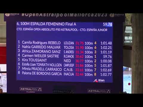 Cto. España Open Absol. Palma - 100 Espalda Fem. Final A - 29 03 23
