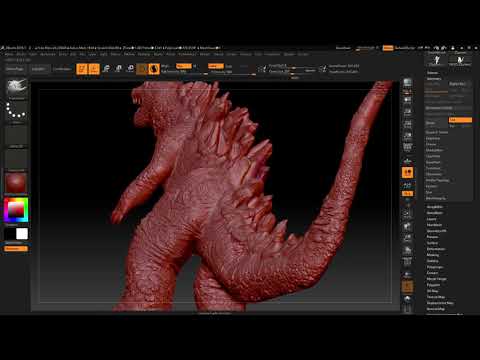 Sculpting - Godzilla - part 1 - sculpting
