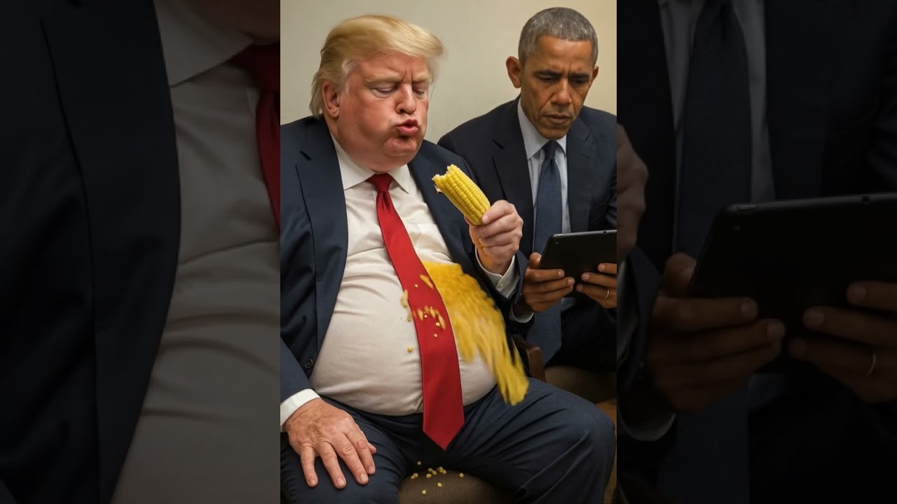 Corn on the Chaos: Trump in a High Chair with Obama #politicsasusual #trump #comedy #memes