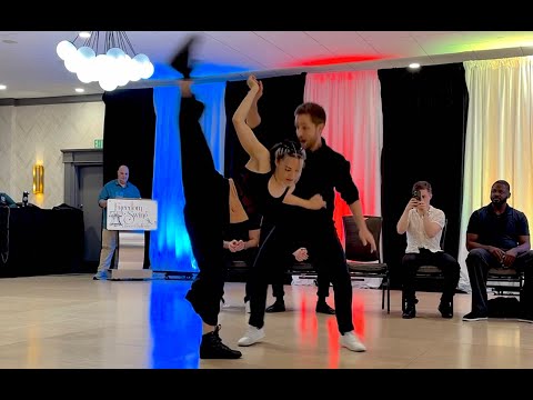 Max Zzaoui and Nicole Ramirez dance athletic WCS in the Invitational JnJ at Freedom Swing 2025 (HDR)