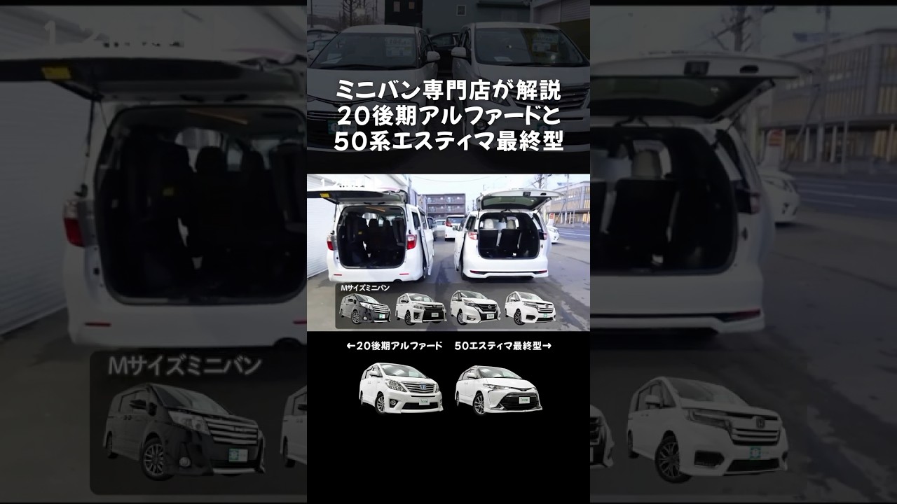 20後期アルファードと 50系エスティマ最終型サイズ比較 #ミニバン専門店アイカー#shorts