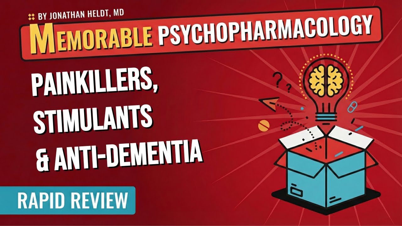 Analgesics, Stimulants, and Antidementia Drugs Mnemonics (Memorable Psychopharmacology Lectures 7-9)