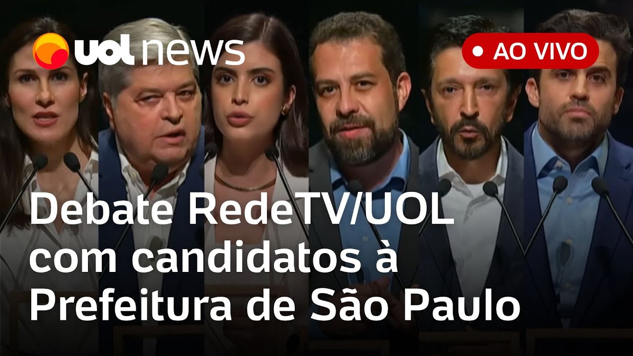 Debate RedeTV/UOL AO VIVO  com candidatos à Prefeitura de São Paulo: assista à íntegra | UOL News