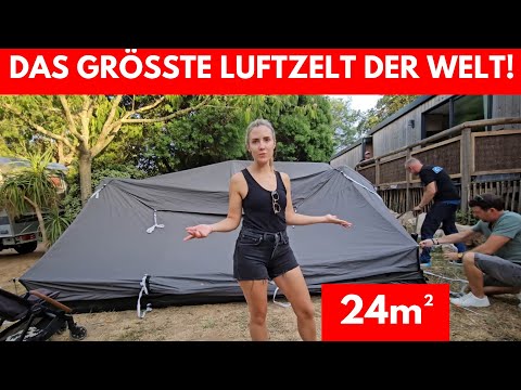 Motorhome camping and an XXL Dometic inflatable camping tent! Ascension FTX 601 TC. 6 people.