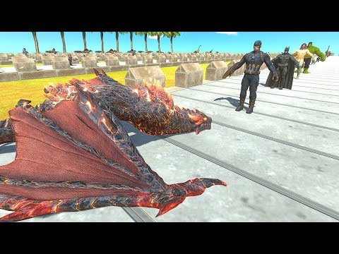 LAVA DRAGON COCONUT ISLAND DEATH RUN - Animal Revolt Battle Simulator