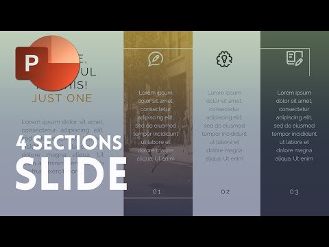 PowerPoint Slide Divided Into Four Sections - Tutorial