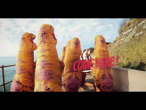 Lyme Regis Dinosaur Race for Fossil Festival 2022 - Watch as they take to the Track - West Dorset UK