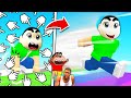 I became the FASTEST PLAYER in Roblox CLICK RUNNER ! SHINCHAN and CHOP