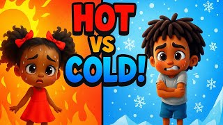 Hot vs Cold Song 🌡️ | Nursery Rhymes & Kids Song | Cece and Caleb Learn Opposites
