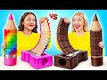 Echt Voedsel Vs Chocoladevoedsel Uitdaging Geweldige Voedselhacks Multi DO Challenge