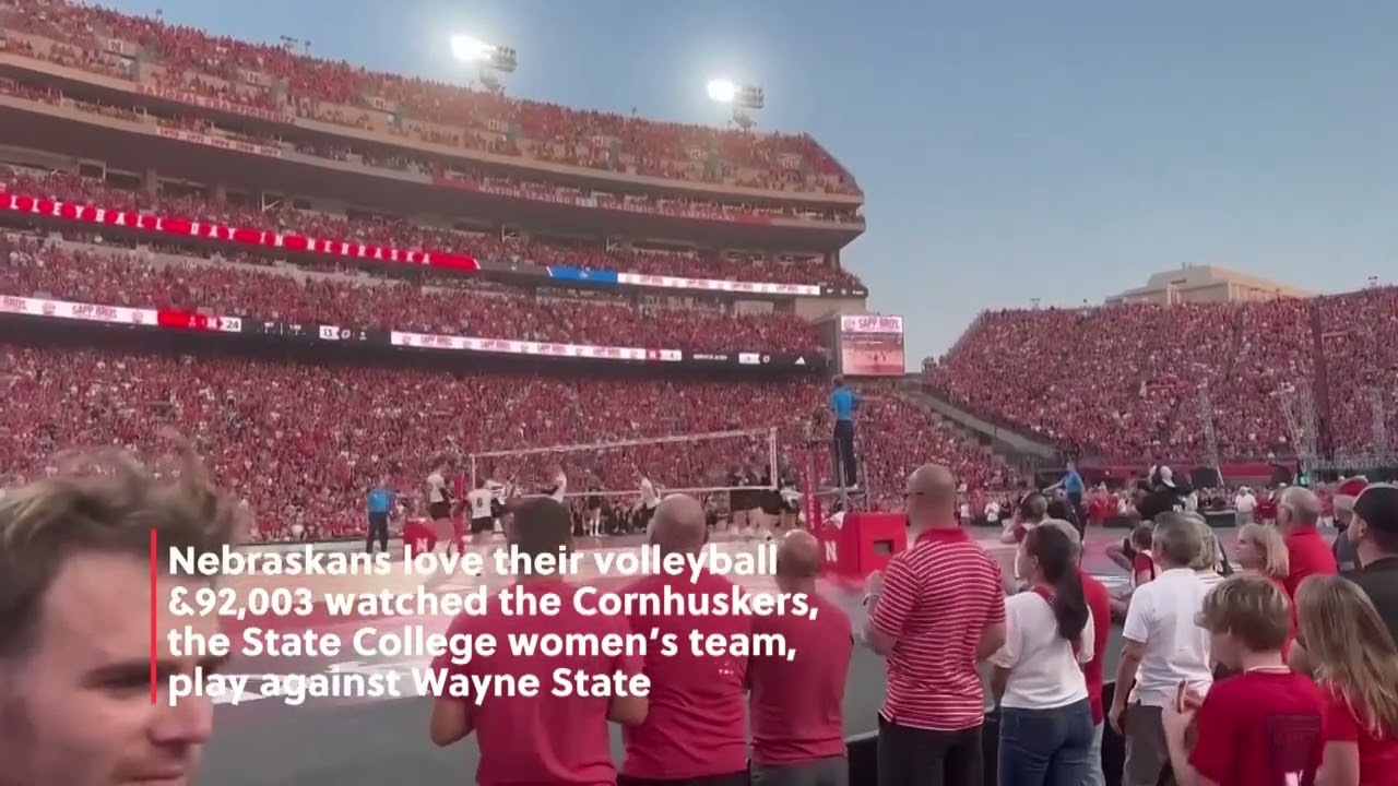 92,003! Volleyball event breaks women’s sports attendance record at Memorial Stadium in Lincoln, USA