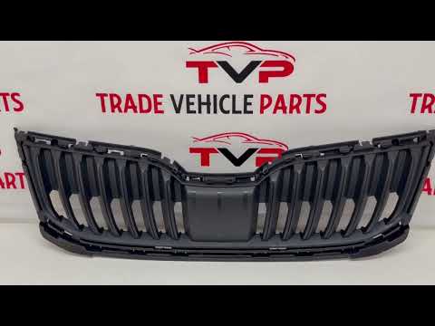 For Skoda Octavia 2017-2020 Front Grille Matt Black Textured Without Moulding video