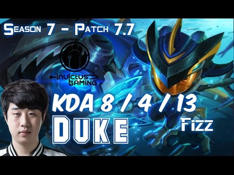 IG Duke FIZZ vs MALPHITE Top - Patch 7.7 KR Ranked
