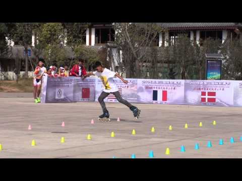2014 Wuyishan International Roller Skating Open Classic Slalom Junior Men 2rd Place Lai Hsu Chieh