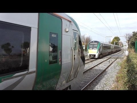 2 x 22000 Class DMU Trains - Merrion Gates Level Crossing