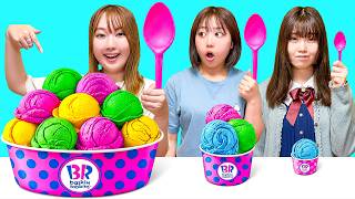 【24時間】大量のアイス！？サイコロで出た数だけ食べる生活チャレンジ！お菓子やハンバーガー全部食べるまで帰れません！大中小チャレンジ【大食い】