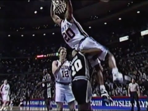 Allan Houston T'd up after Dunking Past Dennis Rodman (1993)
