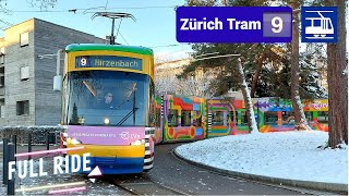 Cab Ride Zürich Tram 9 Full Line | Heuried - Hirzenbach Cab Ride [4K]