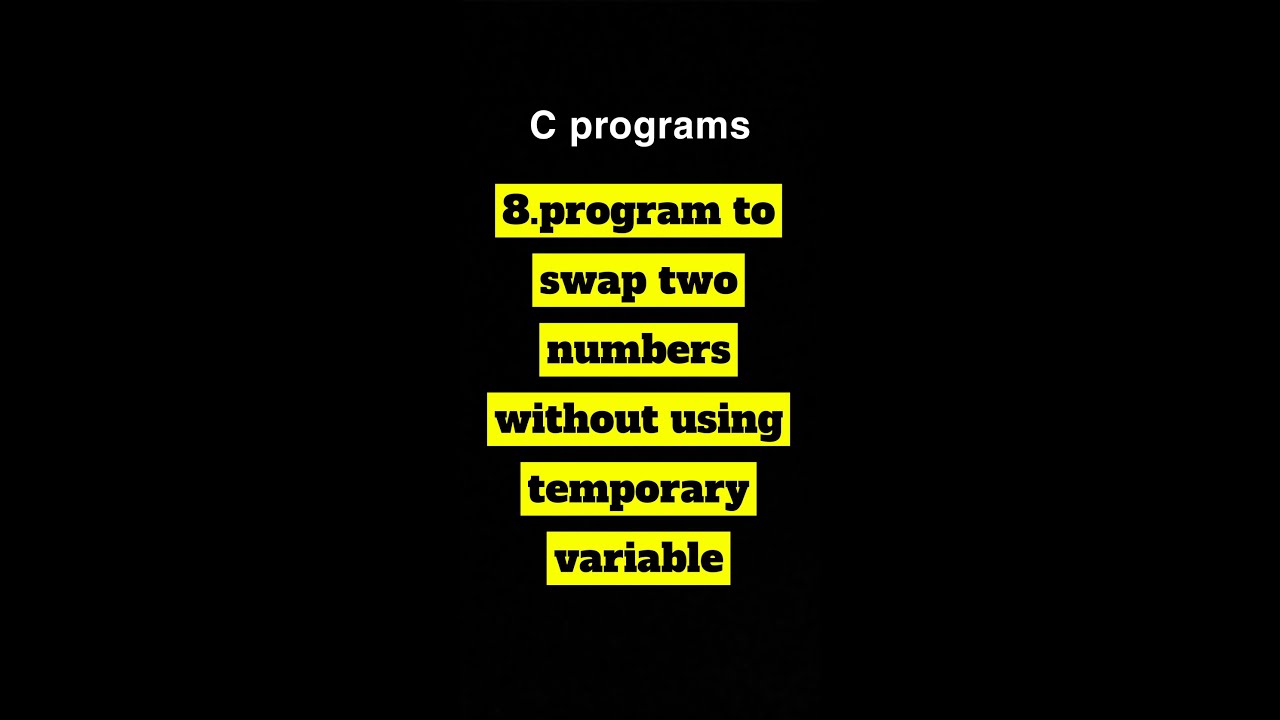 Program to swap two numbers without using temporary variable#c #cprogram #cshorts #cprogramming